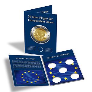 Coin card for 5 German 2 euro  commemorative coins '30 years of the EU flag'