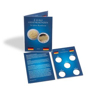 Coin card for 5 German 2-euro  commemorative coins from Federal Council (2019)