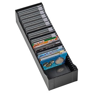 LOGIK archive box for 40 gold bars in blister packaging or CoinCards, horizontal, black