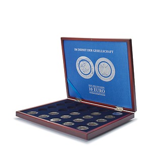 Coin case 25x GERMAN 10-euro collector coins „IN SERVICE TO THE SOCIETY” in capsules