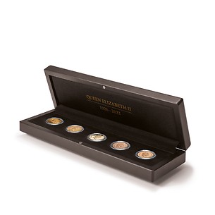 VOLTERRA coin case ‚Queen Elizabeth II‘ for 5 sovereigns in capsules