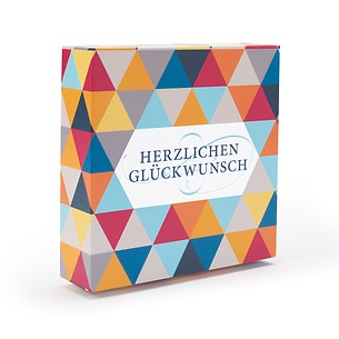 gift box for one gold bar in blister pack „Herzlichen Glückwunsch“, modern