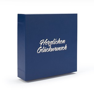 gift box for one gold bar in blister pack „Herzlichen Glückwunsch“, classic