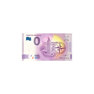 Leuchtturm Zero Euro Souvenir banknote „Torre de Hercules'