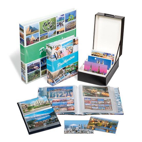 Album for 200 historical postcards, with 50 bound clear pocket sheets