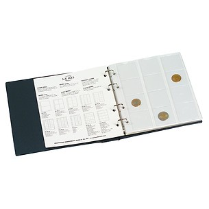coin album NUMIS, with 5 pocket sheets, blue