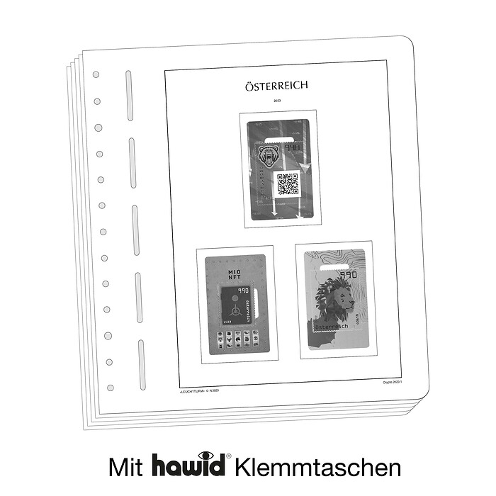 Lighthouse supplement with stamp mounts Austria Crypto-mounts 2025