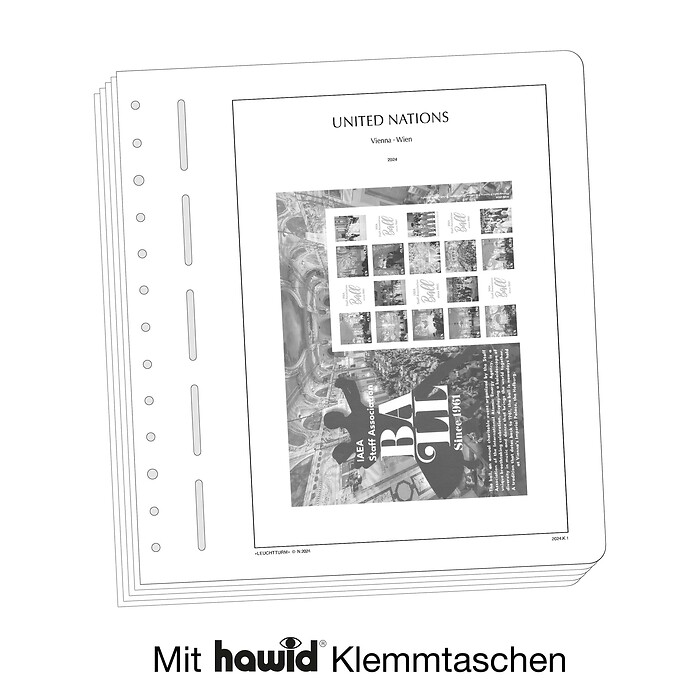 Lighthouse supplement with stamp mounts UNO Vienna Miniature Sheet 2025