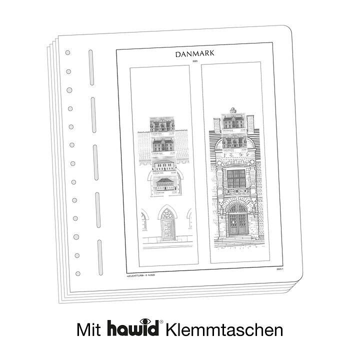 Lighthouse supplement with stamp mounts Denmark Booklet Special sheets 2025