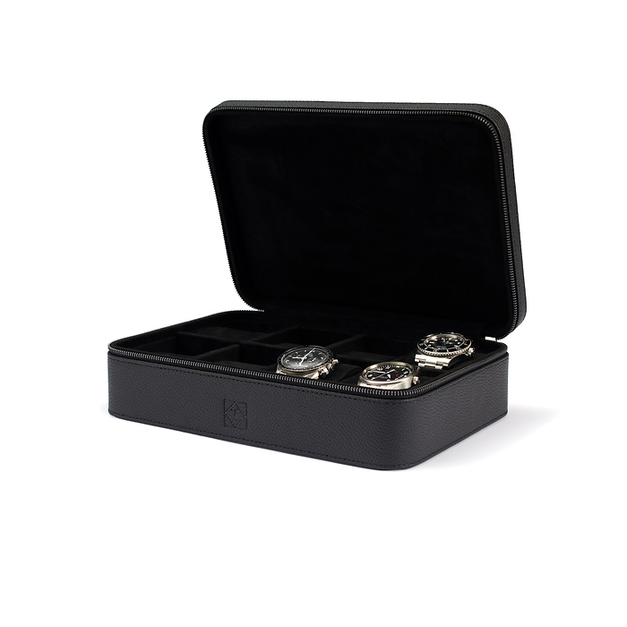 Vigil Watch travel case, 8 compartments, black