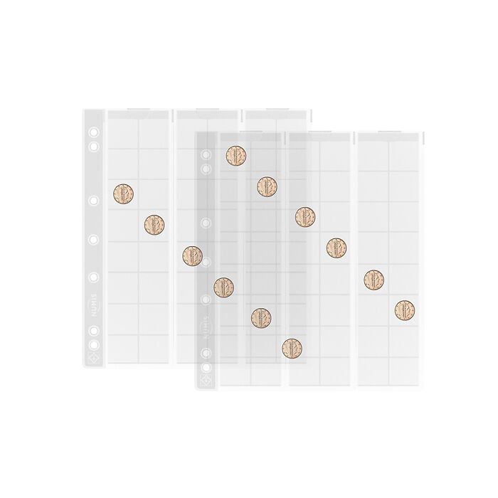 Numis coin sheets, 48 pockets   up to 17 mm Ø, Pack of 5