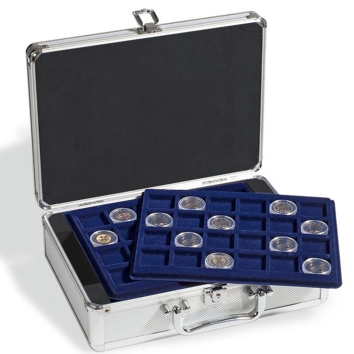 coin case for 144 2-Euro coins in capsules, incl. 6 coin trays