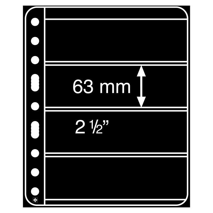 plastic pockets VARIO PLUS, extra Strong film, 4-way division, black