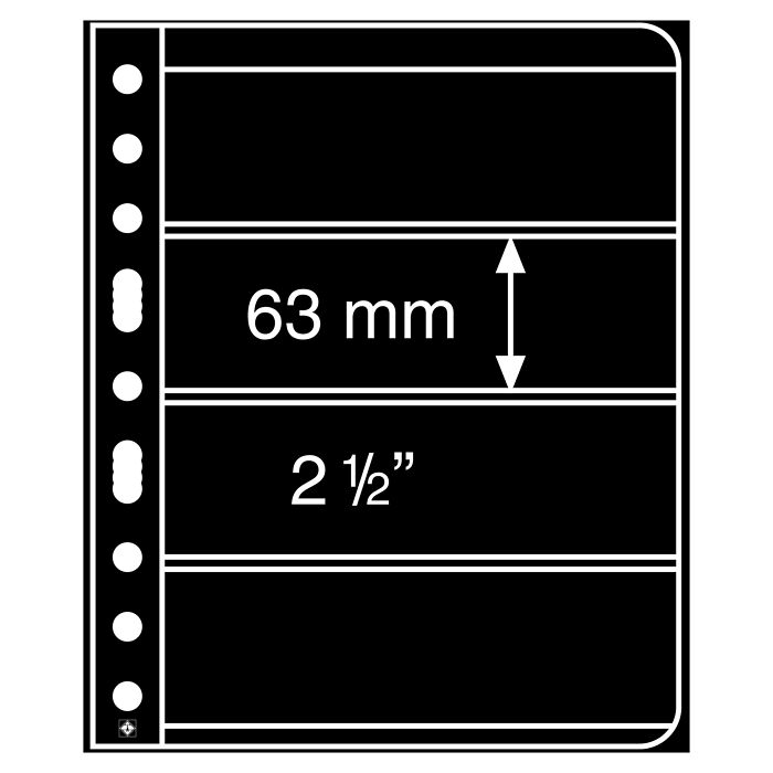 plastic pockets VARIO, 4-way division, black film