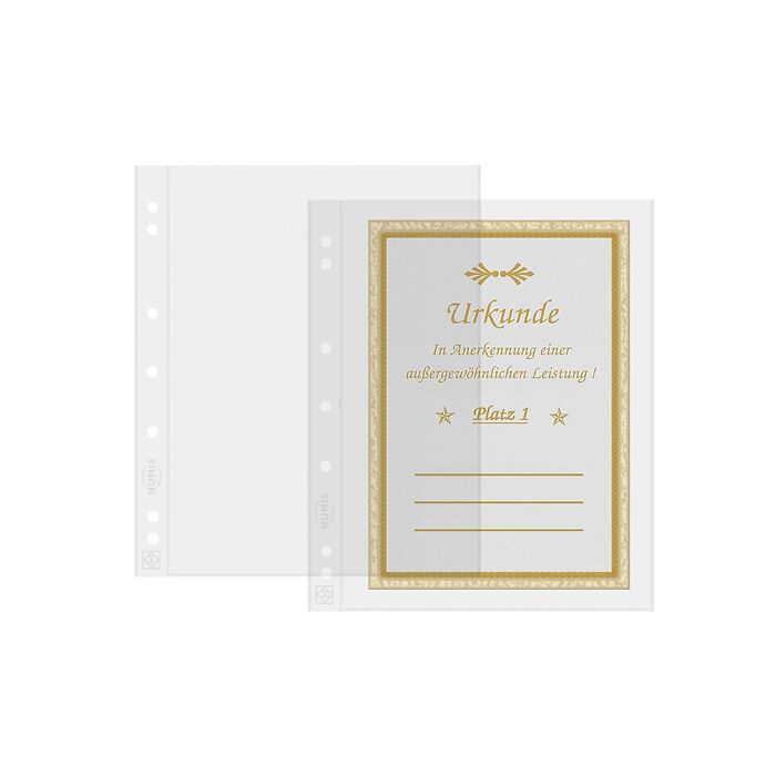 Numis plastic sheets with one pocket, pack of 10