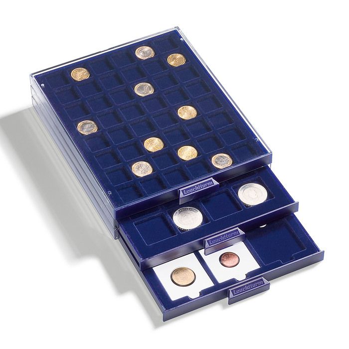 coin box SMART, with 12 square compartments up to 50 mm Ø