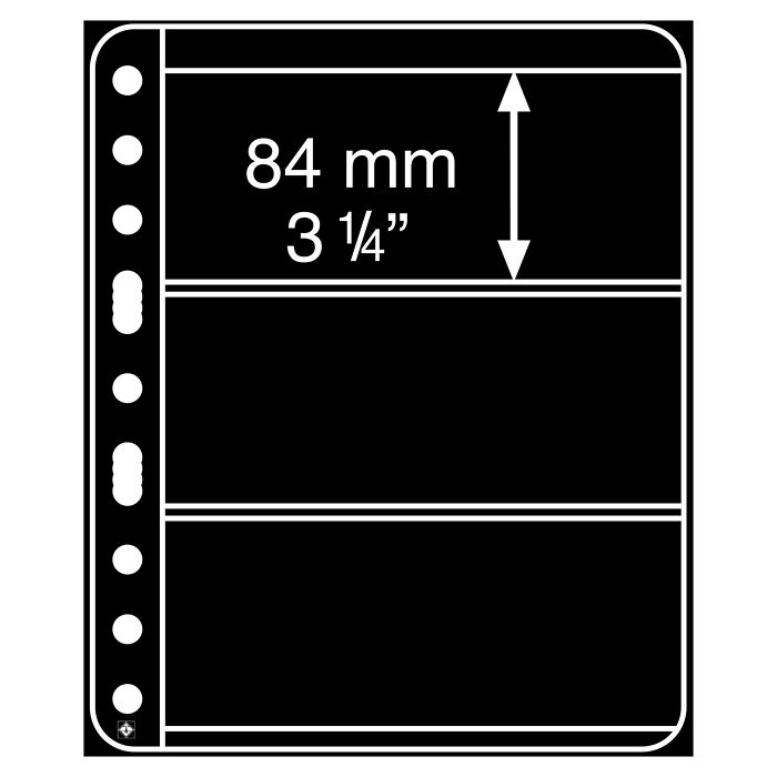 plastic pockets VARIO PLUS, extra Strong film, 3-way division, black