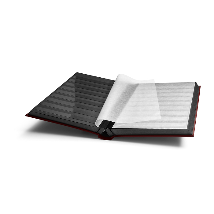 Comfort stockbook, DIN A4, 64  black pages, padded cover, wine red