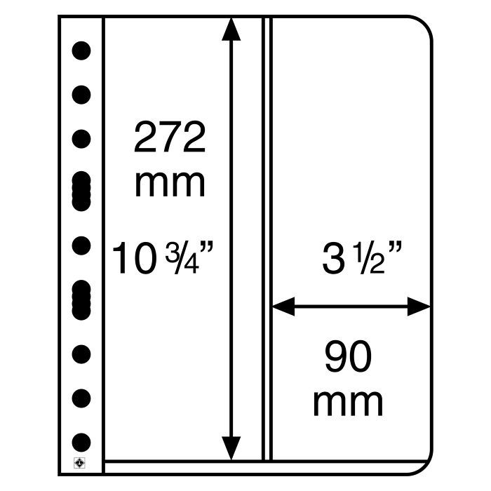plastic pockets VARIO, 2-way division, vertical, clear film