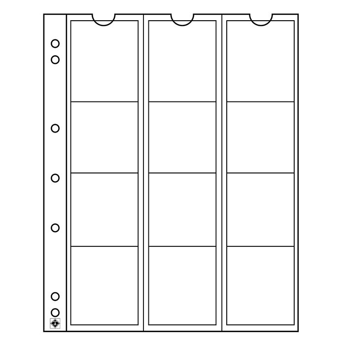 Numis coin sheets, 12 pockets   up to 44 mm Ø, Pack of 5
