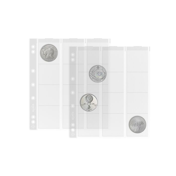 Numis coin sheets, 12 pockets   up to 44 mm Ø, Pack of 5