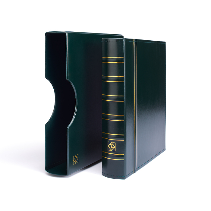 Grande ring binder in classic  design incl. slipcase, green