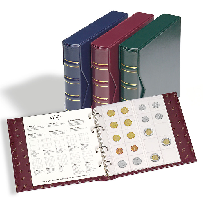 Numis ringbinder , in classic design with slipcase, blue