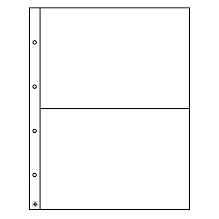 Folio plastic sheets, 2- way division, clear