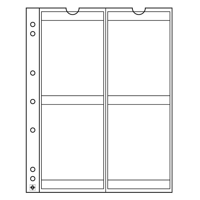 Coin sheets NUMIS, 4 pockets up to 66 mm Ø, Pack of 5