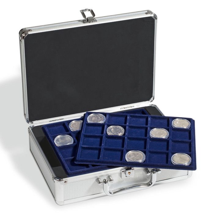 Coin case for 120 10/20-Euro coins in capsules, incl. 6 coin trays