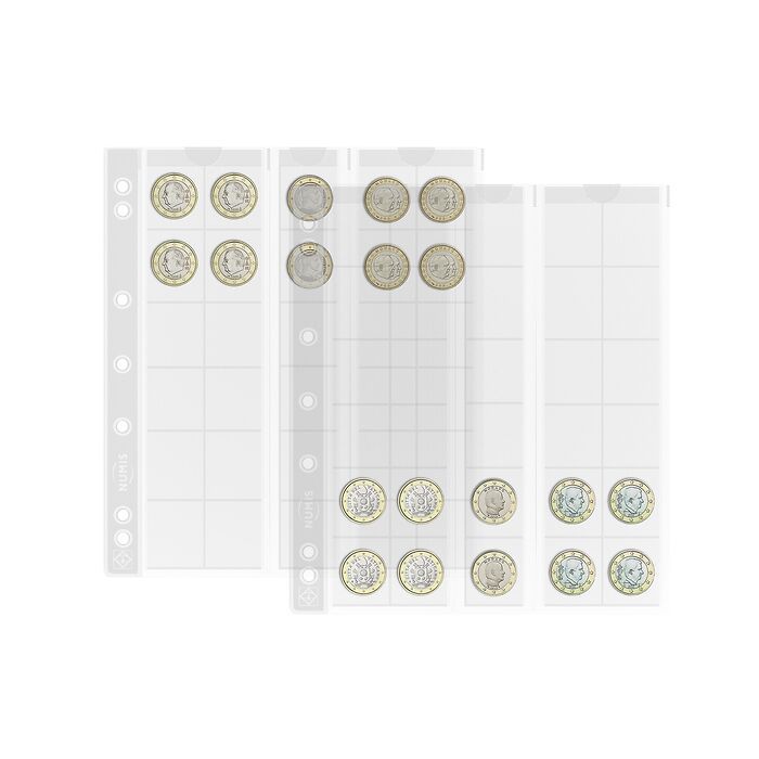 Coin sheets NUMIS, 30 pockets up to 25 mm Ø, Pack of 5