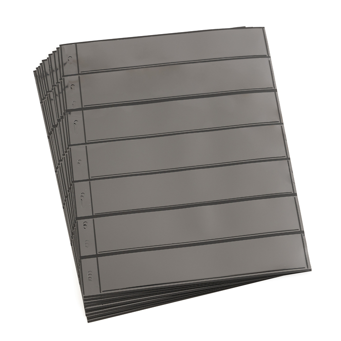 Optima plastic sheets with 7 dividers, black, pack of 10