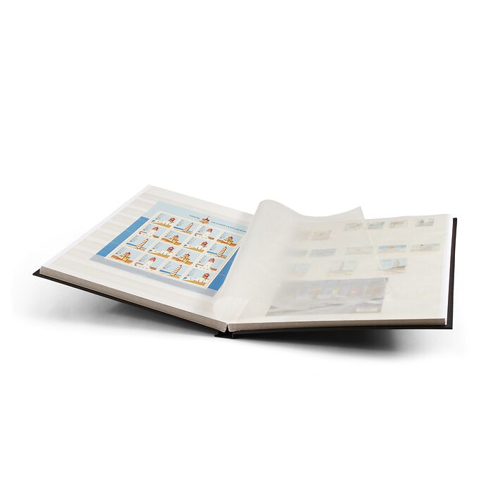 Basic stockbook, DIN A4, 32 white pages, unpadded cover, black