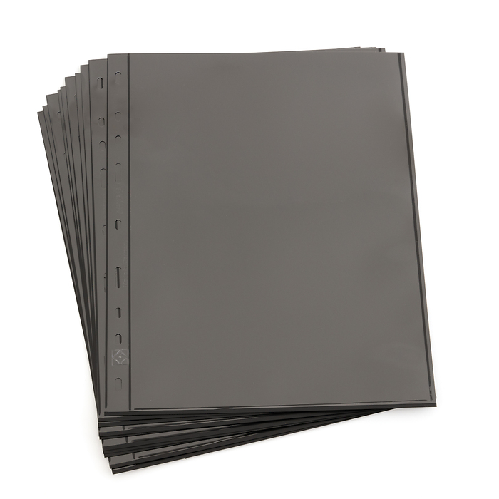 Optima plastic sheets with 1 division, black, pack of 10