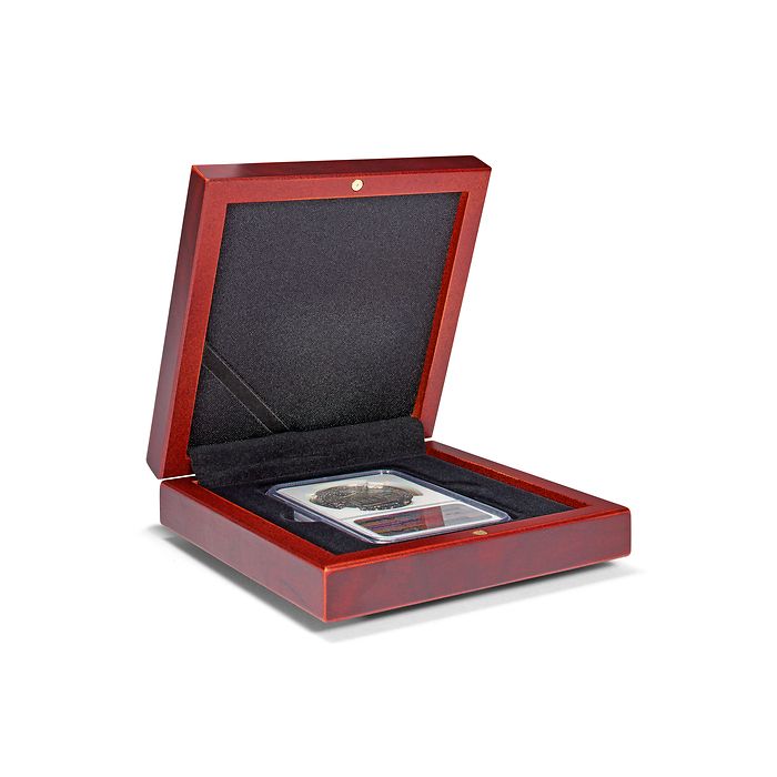 Small coin box VOLTERRA, for certified coin holders (Slabs)