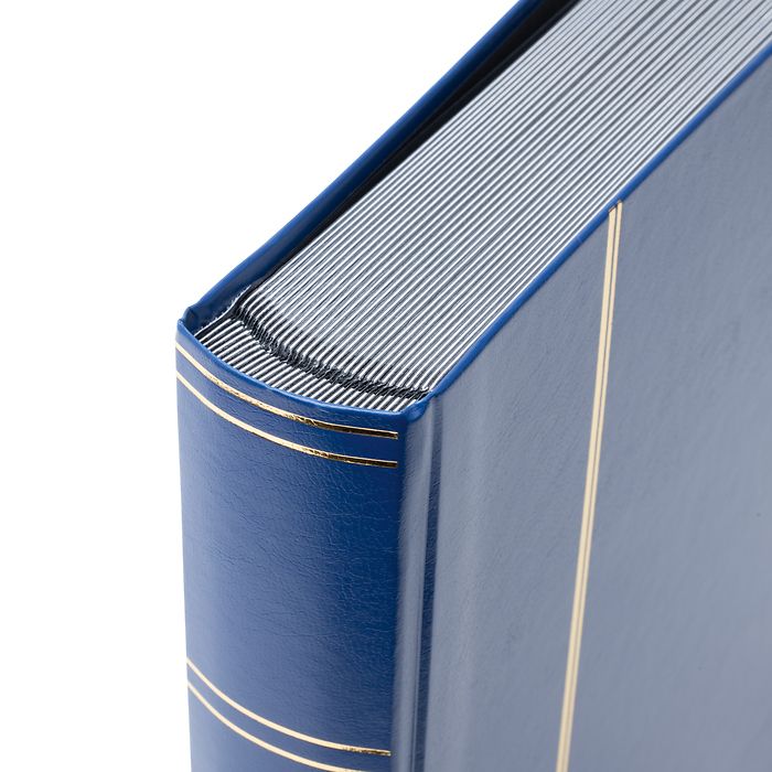 Stockbook BASIC, DIN A4, 64 black pages, non-padded cover, blue