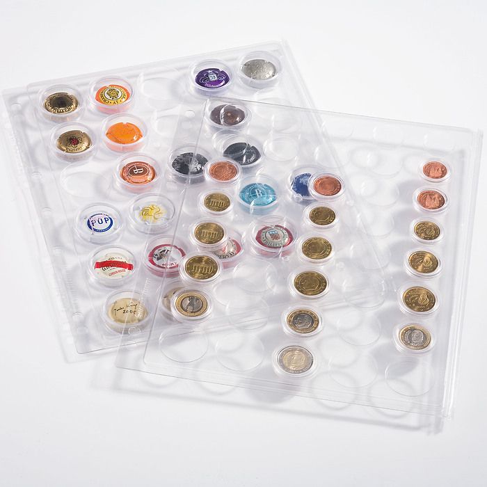 plastic sheets ENCAP, clear pockets for 5-Euro sets in capsules