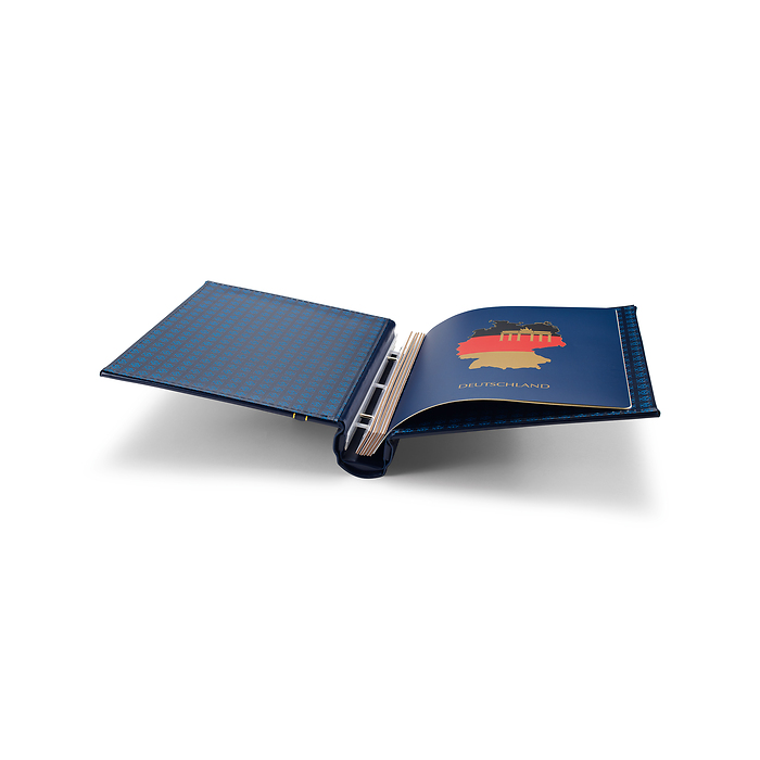 Perfect DP turn-bar binder, Classic Design, embossed 'Deutschland’, blue