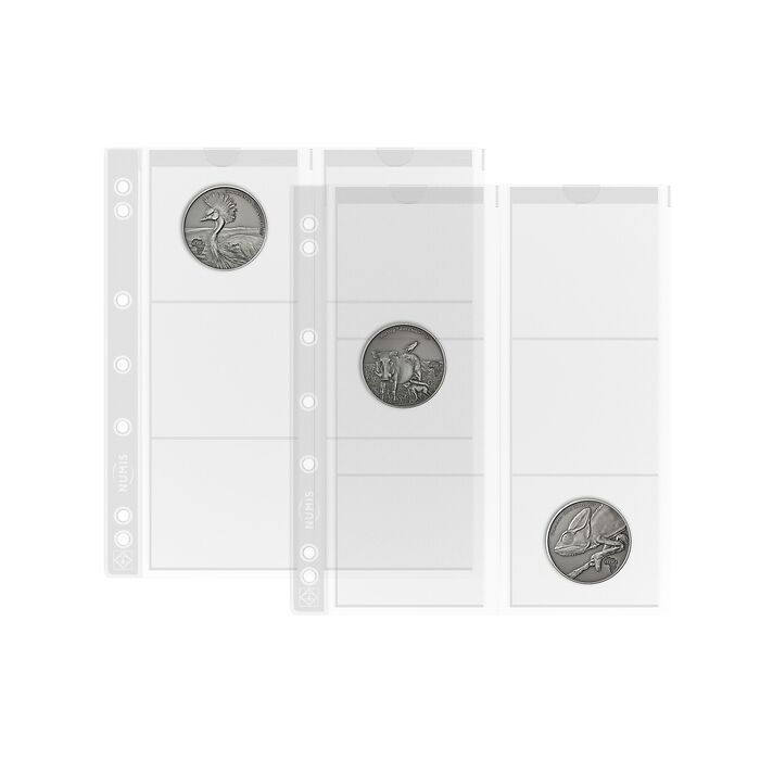 Coin sheets NUMIS, 6 pockets up to 55 mm Ø, Pack of 5