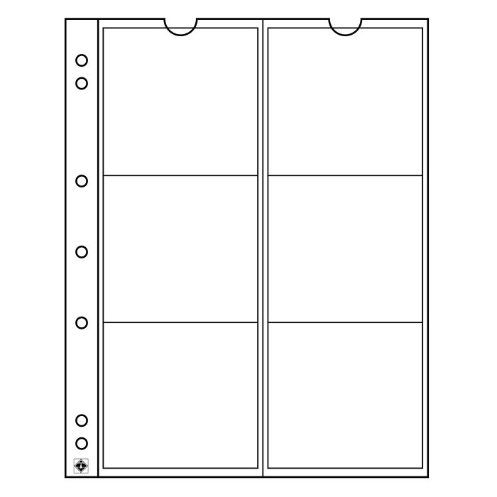 Numis coin sheets, 6 pockets up to 55 mm Ø, Pack of 5