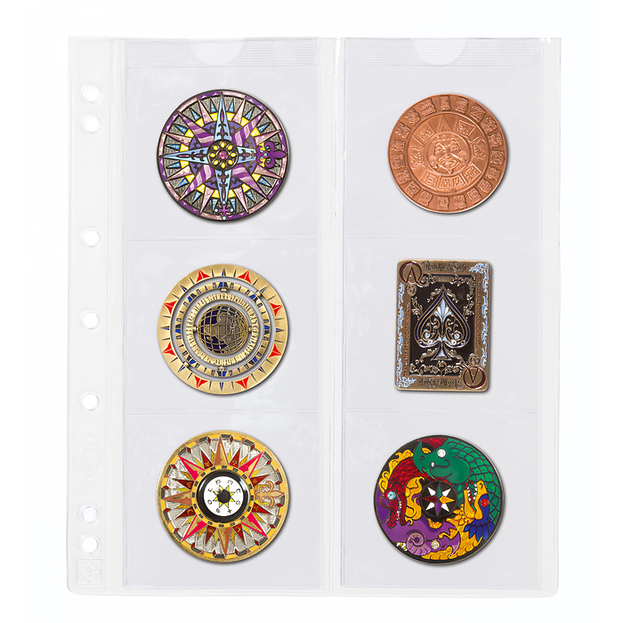 Numis coin sheets, 6 pockets up to 55 mm Ø, Pack of 5