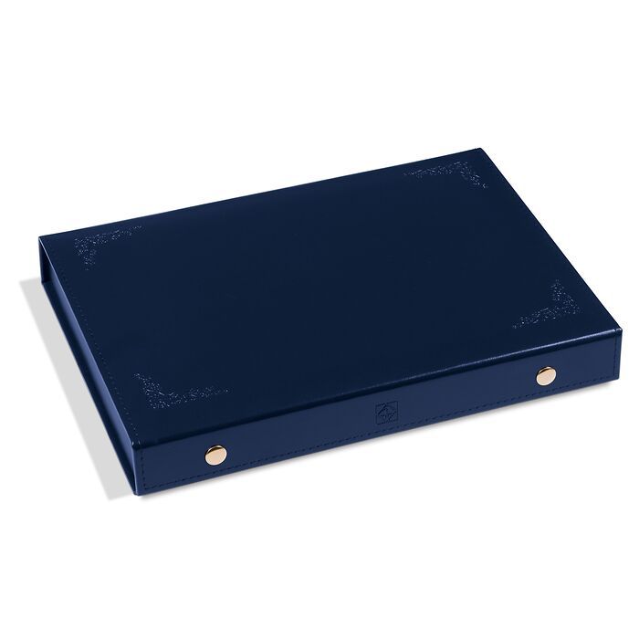 coin Presentation Case L incl. 4 coin trays, blue