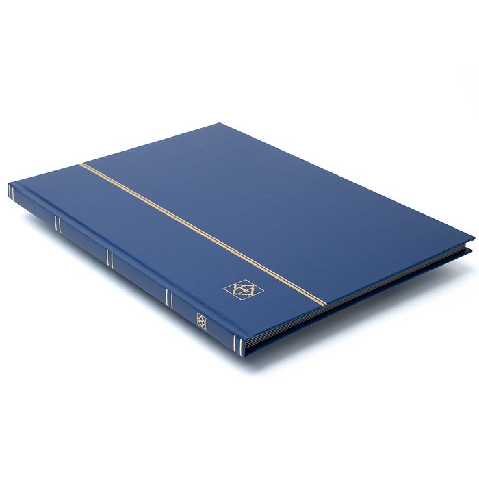 Stockbook BASIC, DIN A4, 16 black pages, non-padded cover, blue