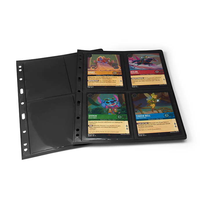 Vario plastic sheets with 2 dividers, vertically divided, black, pack of 5