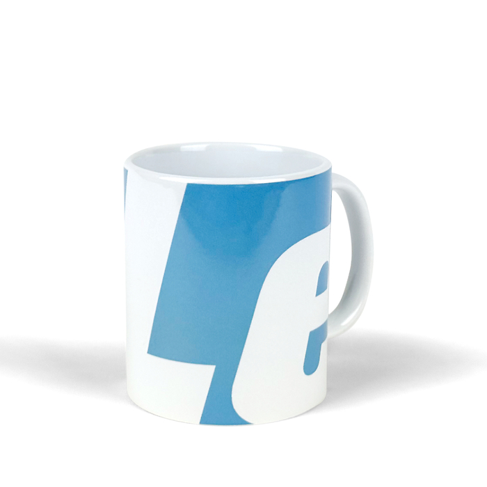 White Ceramic Coffee Mug with Lighthouse logo