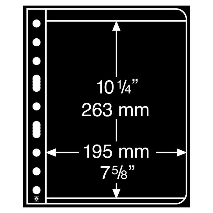 Plastic pockets VARIO, 1-way division, black film