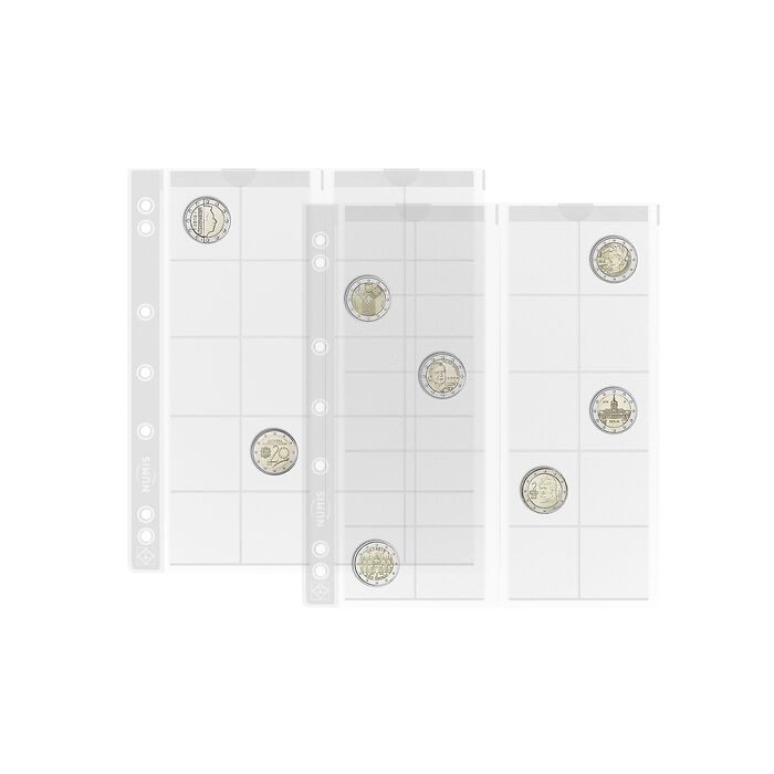Numis coin sheets, 20 pockets  up to 34 mm Ø, Pack of 5