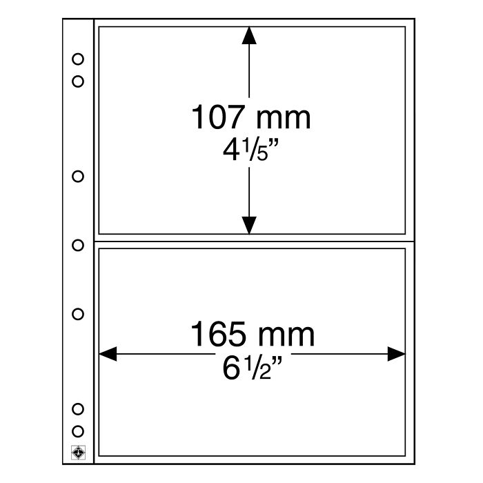 Numis plastic sheets, 2 pockets, pack of 10