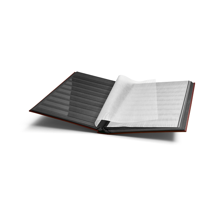 Comfort stockbook, DIN A4, 32  black pages, padded cover, wine red