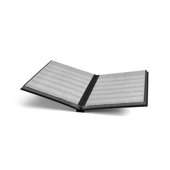 Basic stockbook, DIN A5, 32 black pages, unpadded cover, black
